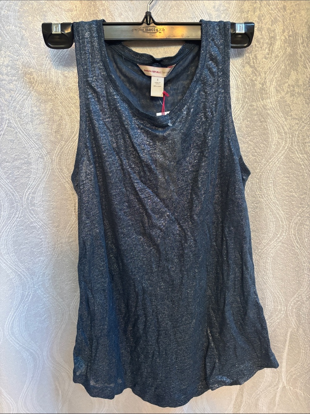 Banana Republic Heritage Sleeveless Shimmer Tank Top - Navy